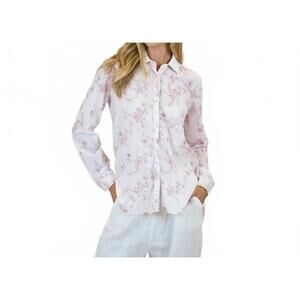 NEW TROVE clara embroidery cotton shirt in pink